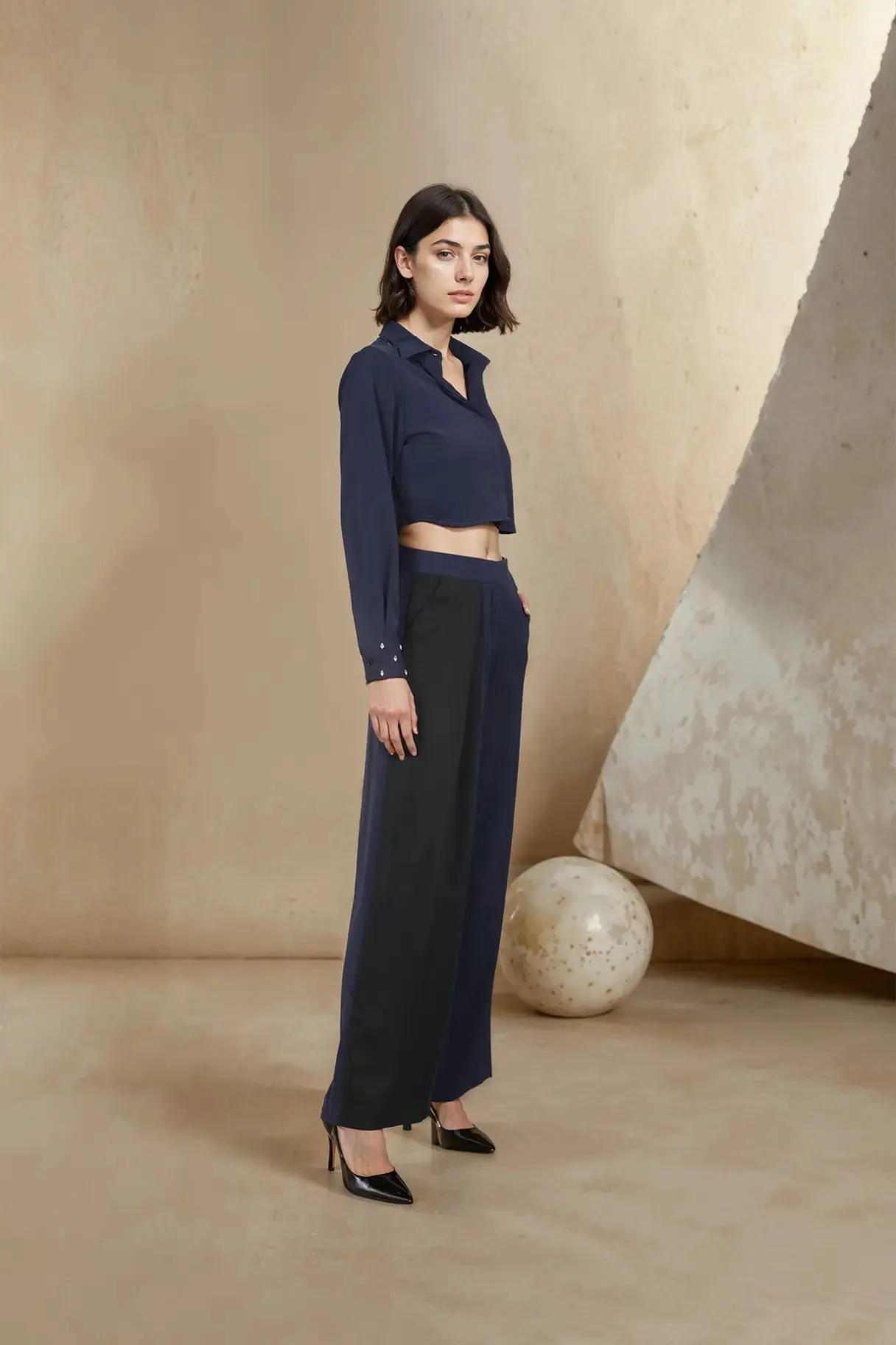 Crystal Navy Top