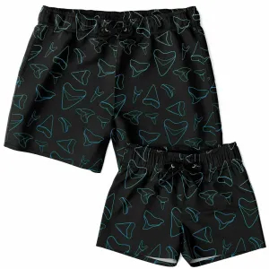 DAD & SON MATCHING SHARK TOOTH PATTERN SWIM SUIT - FREE SHIPPING!