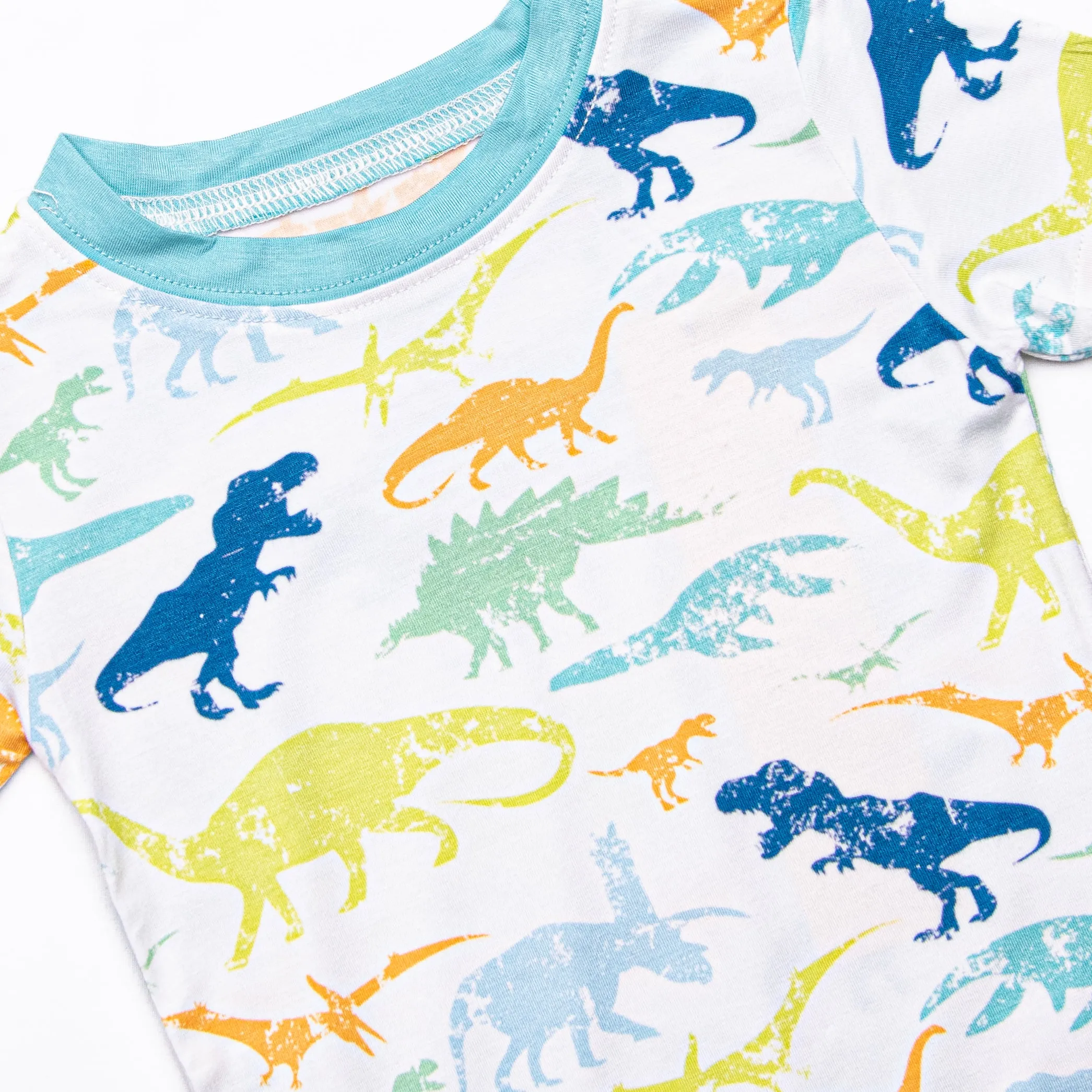 Day at Dino Park Bamboo Pajama Short Set, Blue