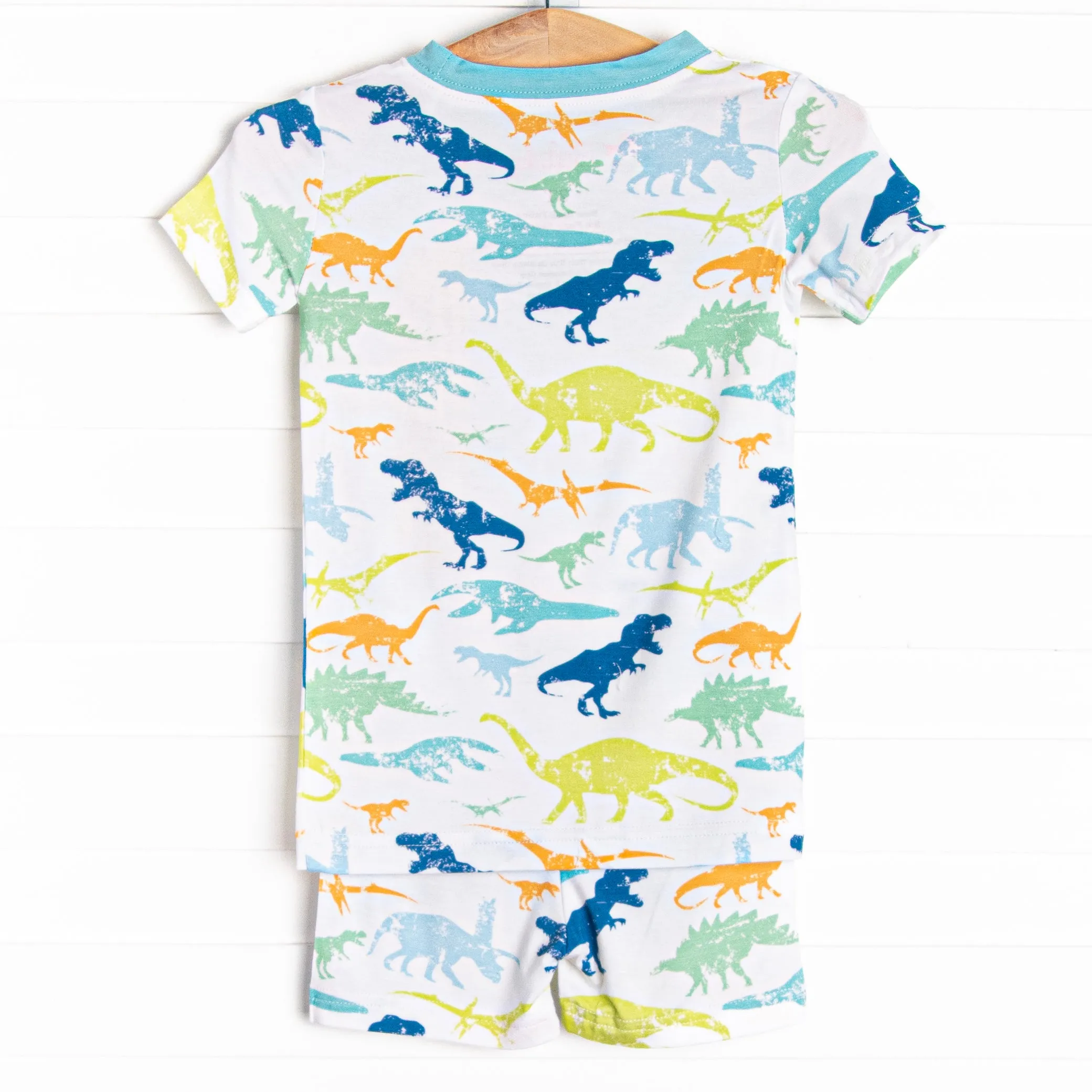 Day at Dino Park Bamboo Pajama Short Set, Blue