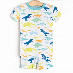 Day at Dino Park Bamboo Pajama Short Set, Blue