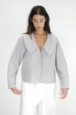 Deiji Studios Collared Tie Shirt - Seas Stripe