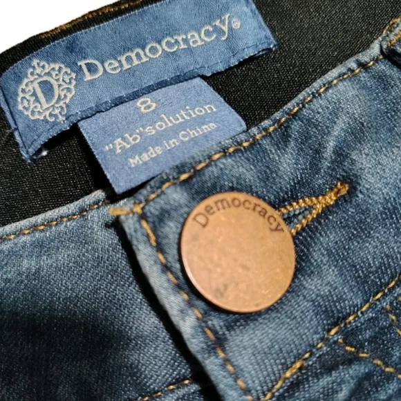 Democracy &quot;Ab&quot;solution Jeggings Ladies 8 Medium to Dark Wash Stretch EUC