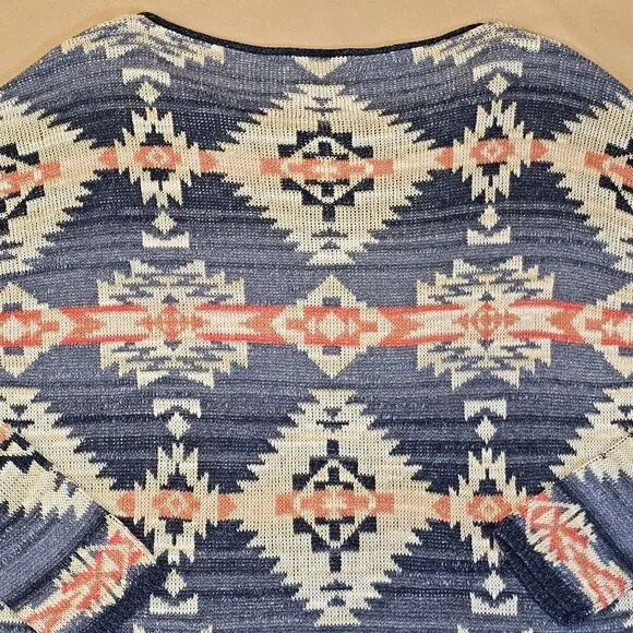 Denim &amp; Supply Ralph Lauren Womens Cotton Knit Aztec Sweater Colorful‎ Medium