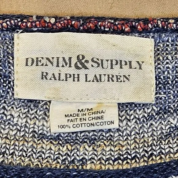 Denim &amp; Supply Ralph Lauren Womens Cotton Knit Aztec Sweater Colorful‎ Medium