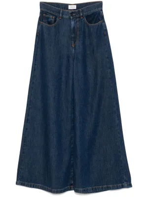 Denim wide-leg jeans