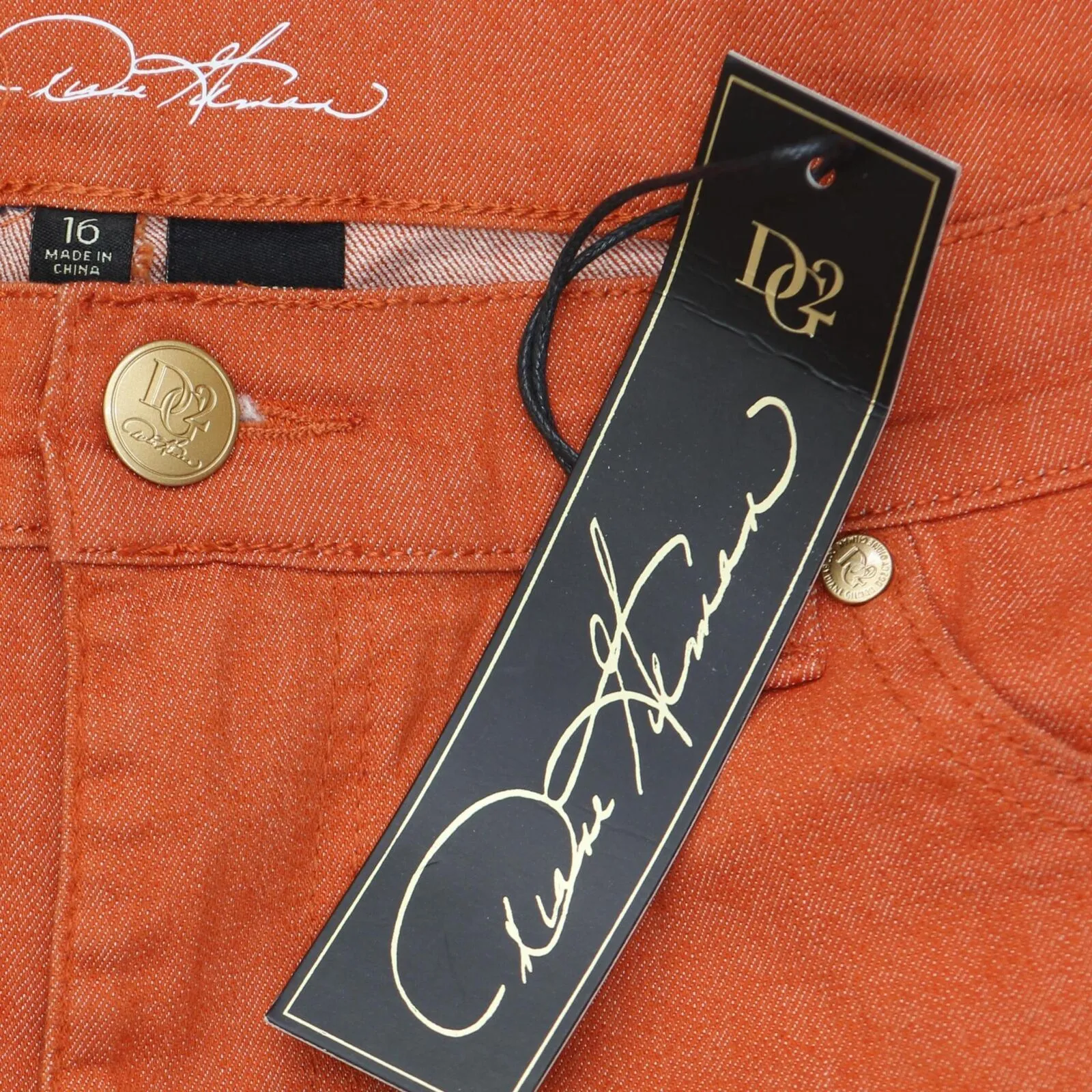 DG2 by Diane Gilman Womens Classic Skinny Jeans 713257 Rust Orange 16