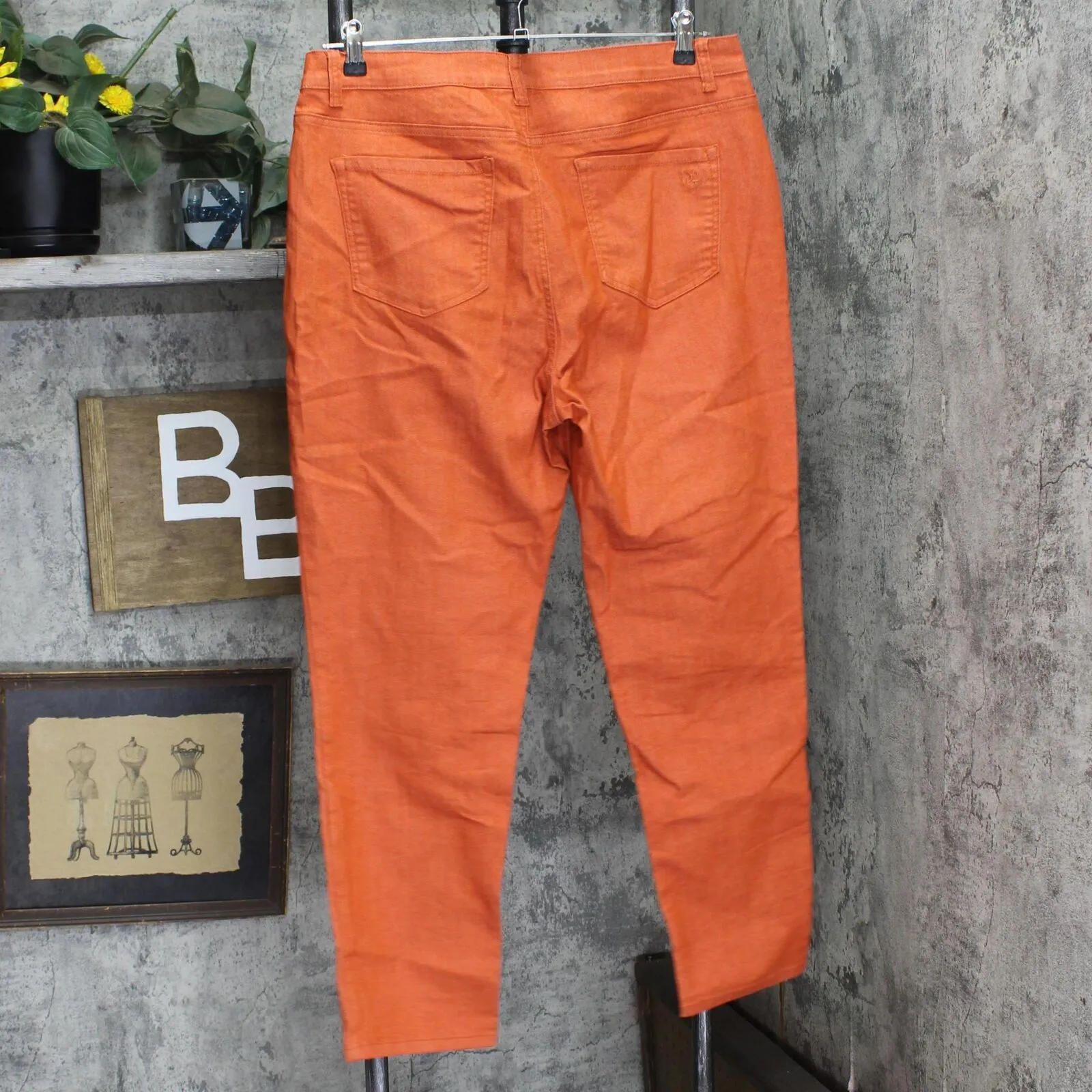 DG2 by Diane Gilman Womens Classic Skinny Jeans 713257 Rust Orange 16