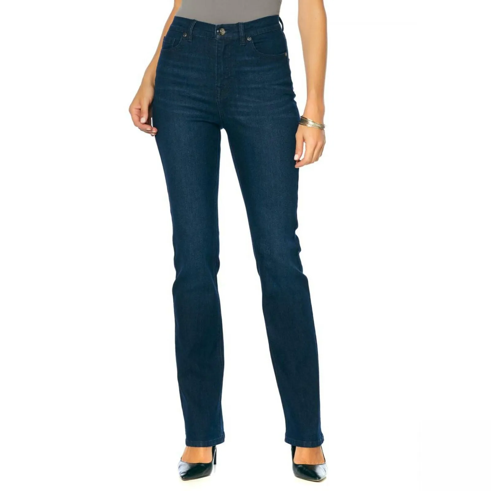 DG2 by Diane Gilman Women's Petite Classic Stretch Boot Cut Jeans