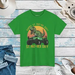 Dinosaur on Jeep Unisex Heavy Cotton Tee