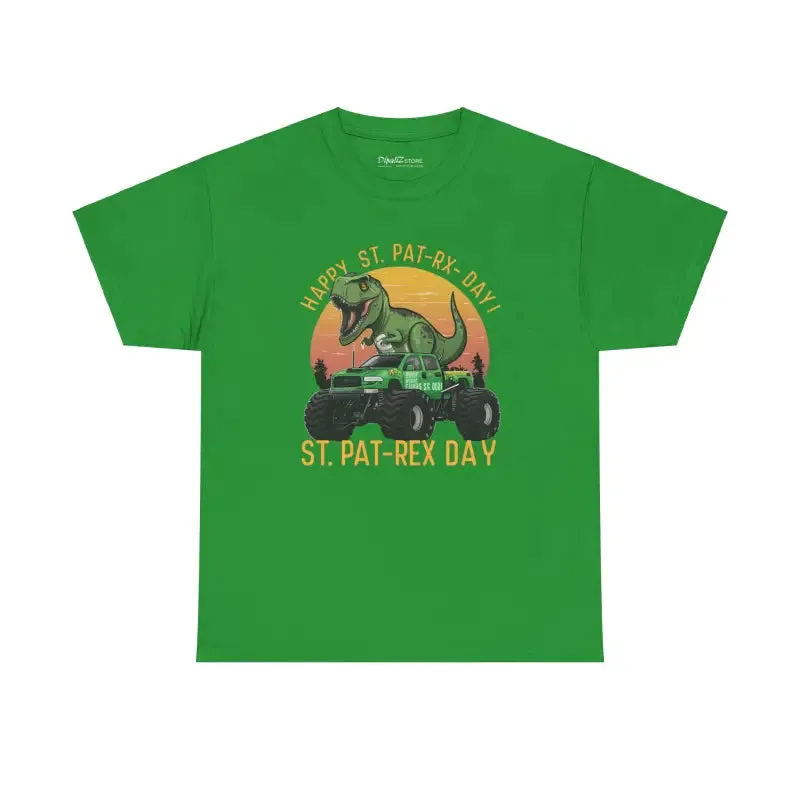 Dinosaur on Jeep Unisex Heavy Cotton Tee