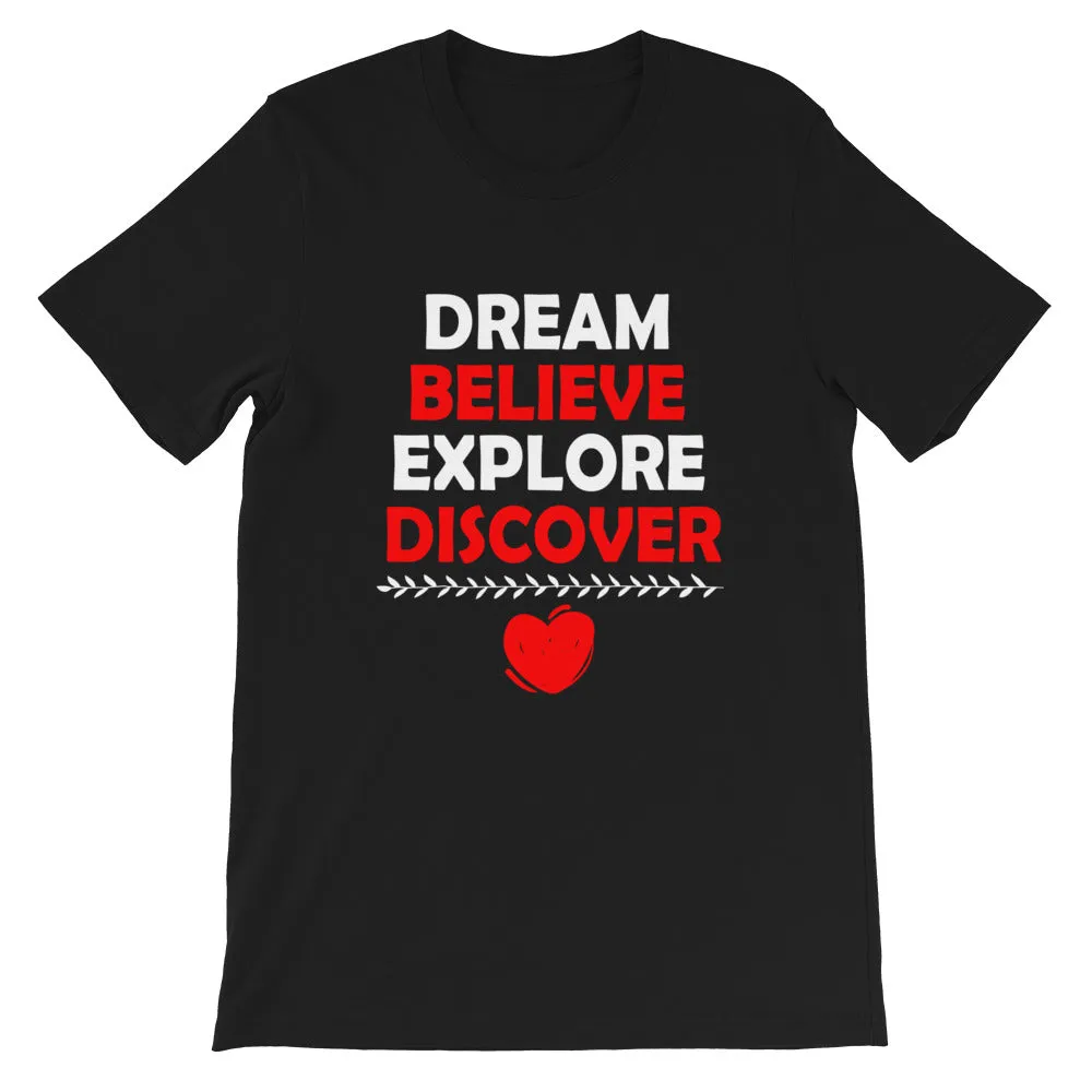 Dream Believe Explore Discover - WYSP - Short-Sleeve Unisex T-Shirt