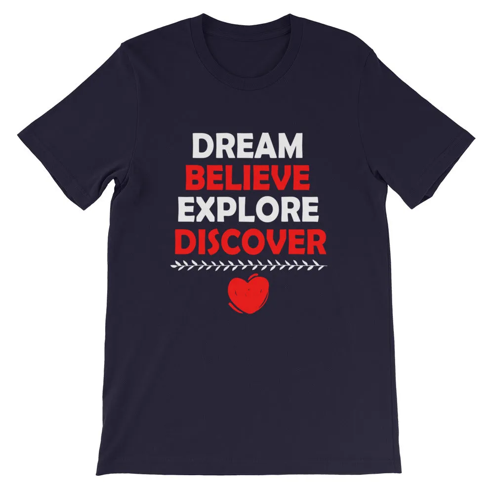 Dream Believe Explore Discover - WYSP - Short-Sleeve Unisex T-Shirt