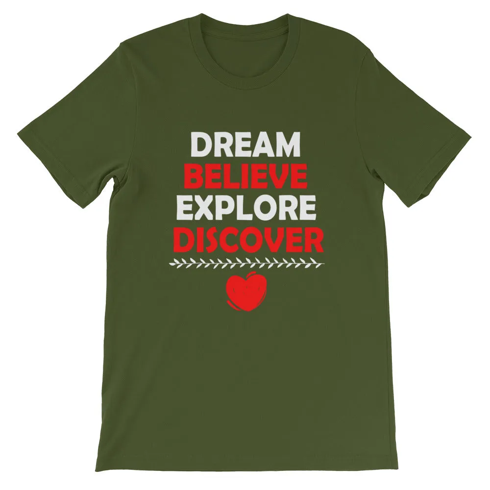 Dream Believe Explore Discover - WYSP - Short-Sleeve Unisex T-Shirt