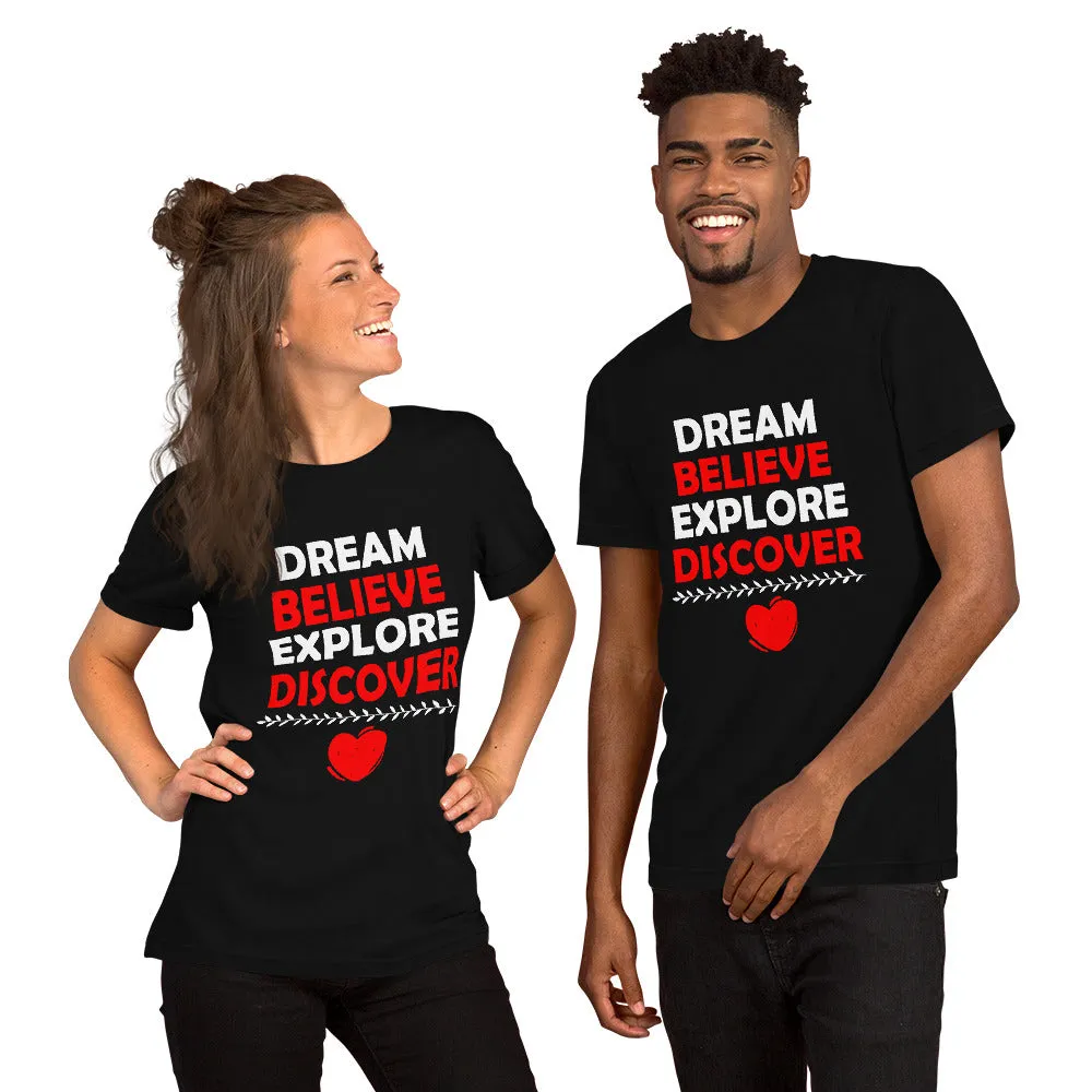 Dream Believe Explore Discover - WYSP - Short-Sleeve Unisex T-Shirt