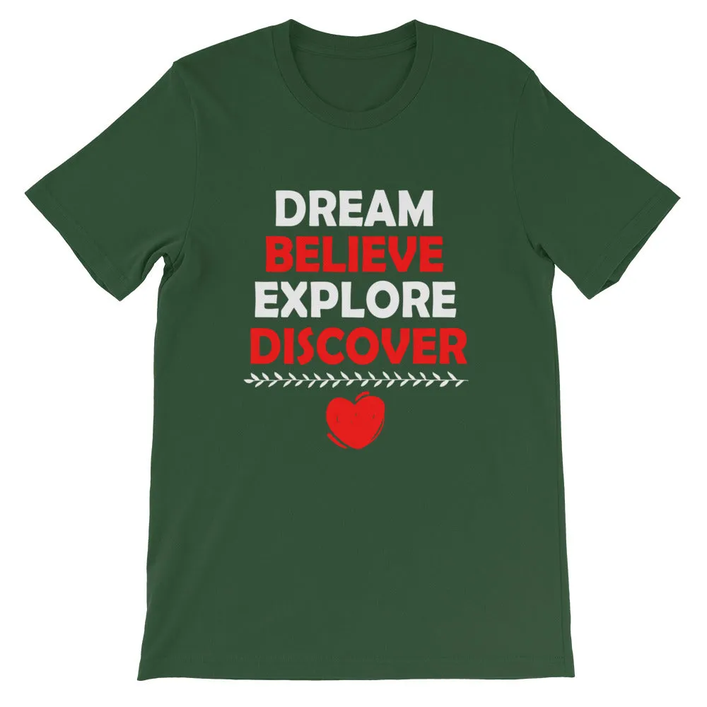 Dream Believe Explore Discover - WYSP - Short-Sleeve Unisex T-Shirt