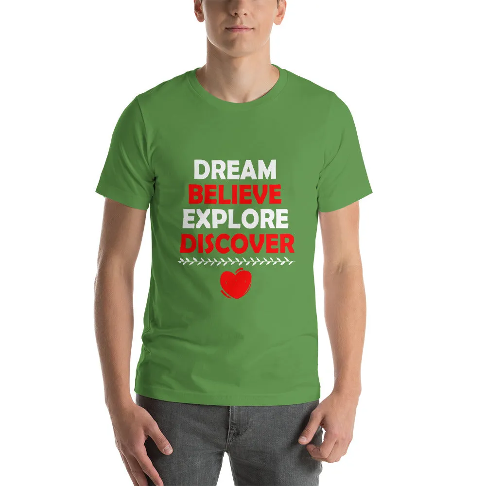 Dream Believe Explore Discover - WYSP - Short-Sleeve Unisex T-Shirt