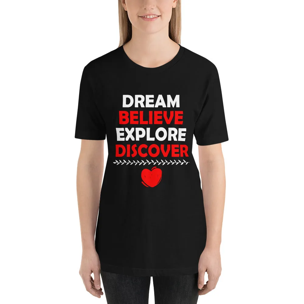 Dream Believe Explore Discover - WYSP - Short-Sleeve Unisex T-Shirt