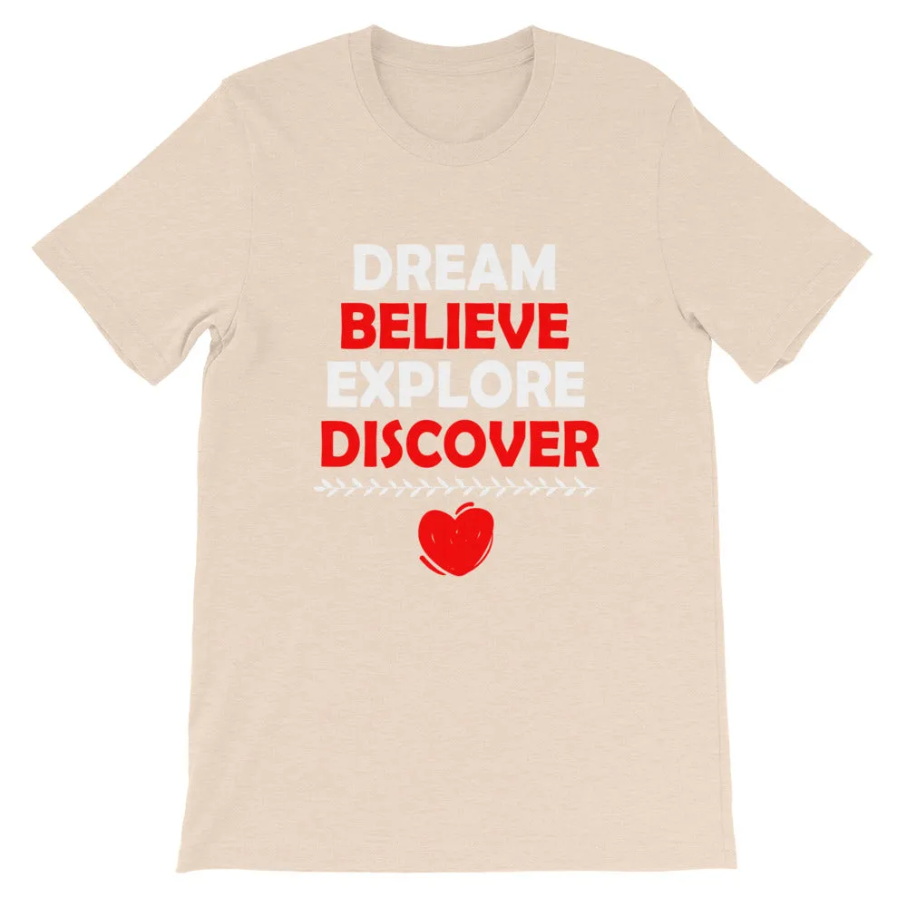 Dream Believe Explore Discover - WYSP - Short-Sleeve Unisex T-Shirt