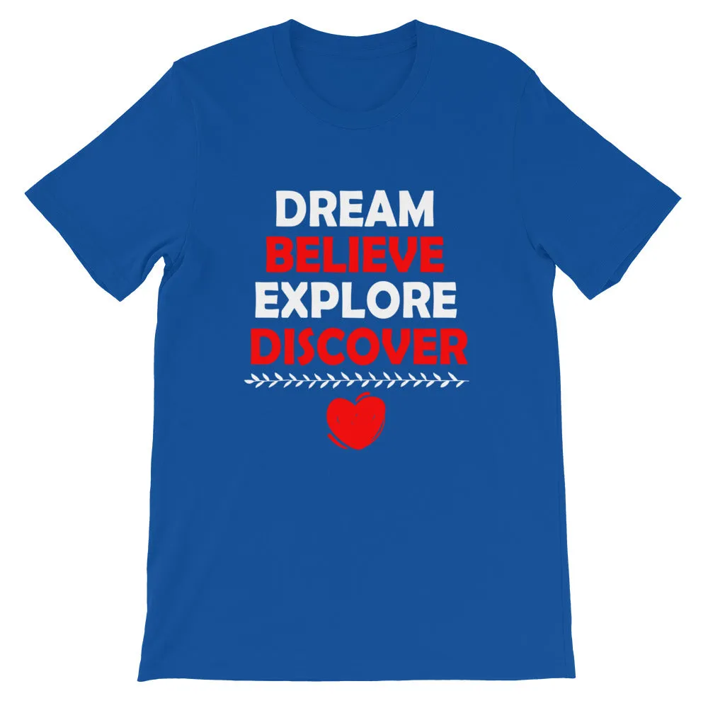 Dream Believe Explore Discover - WYSP - Short-Sleeve Unisex T-Shirt