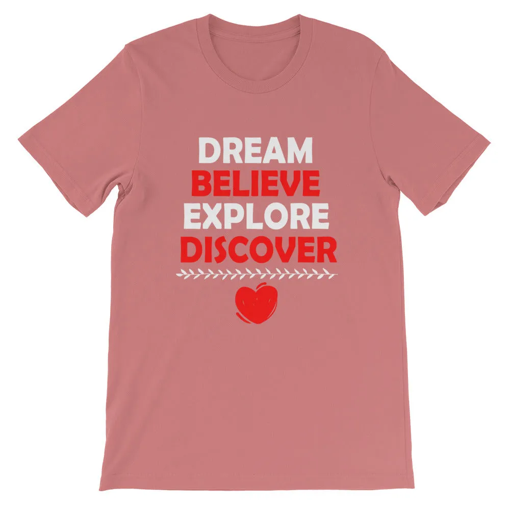 Dream Believe Explore Discover - WYSP - Short-Sleeve Unisex T-Shirt