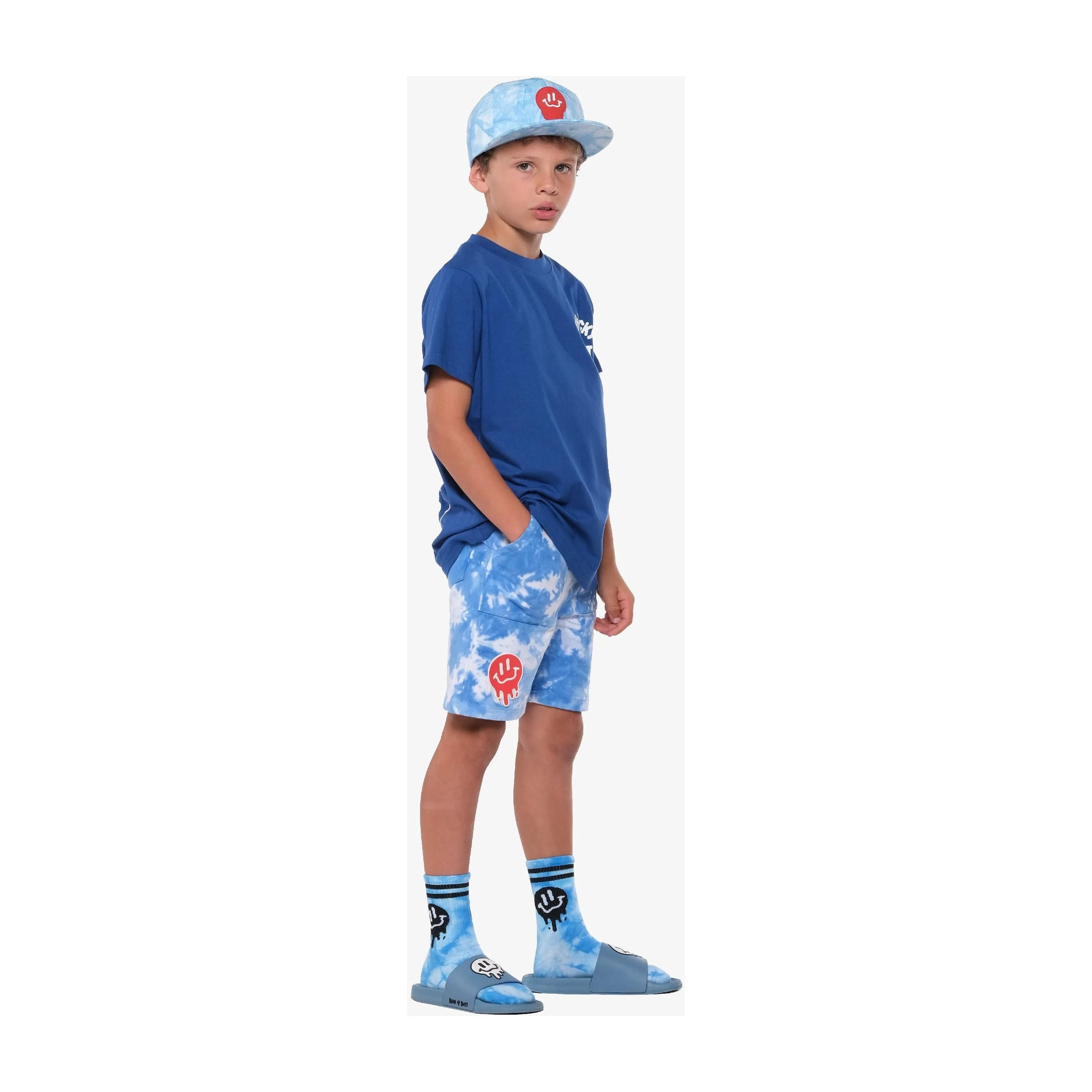 Drippin in Smiles Blue Tie-Dye Shorts
