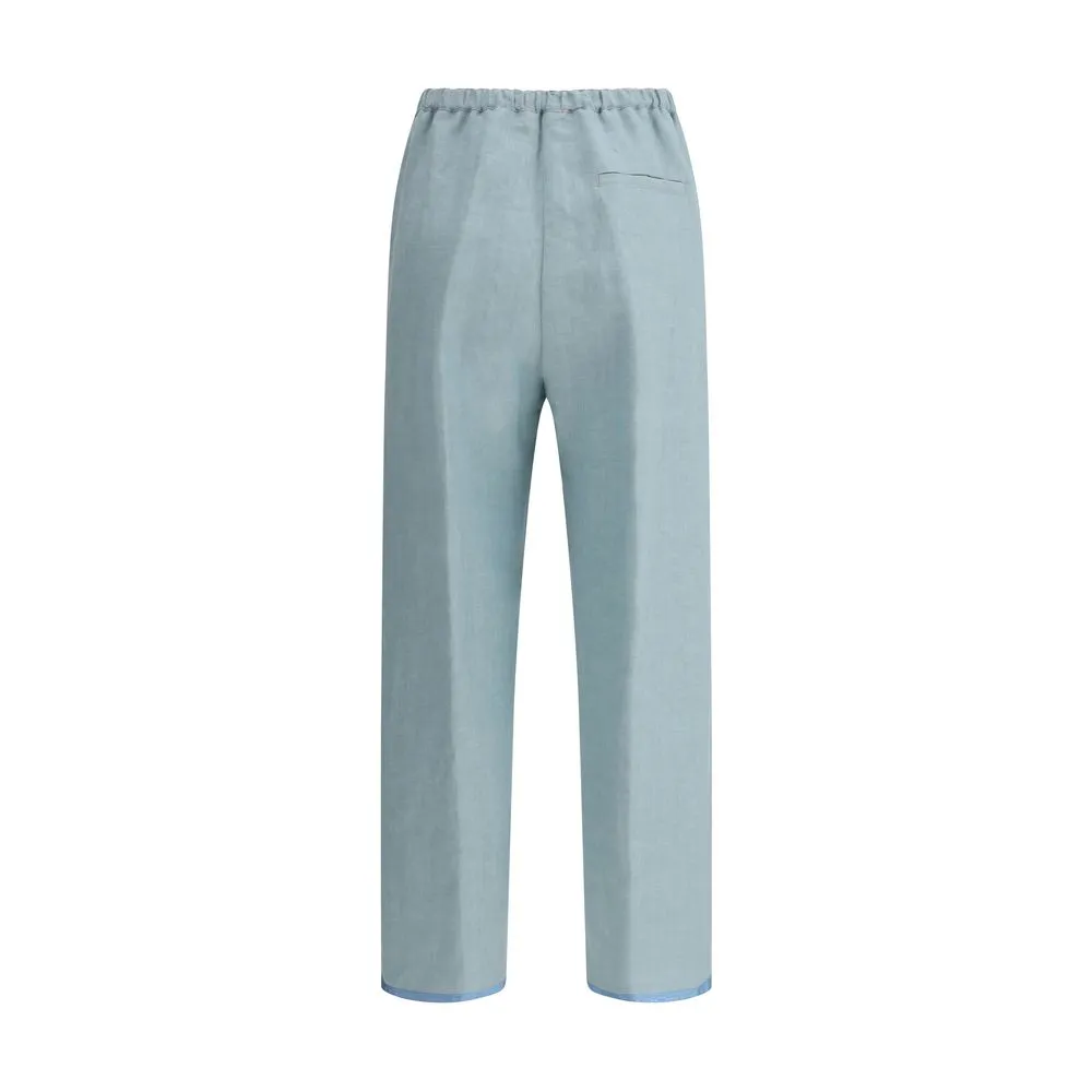Embroidered linen Pants