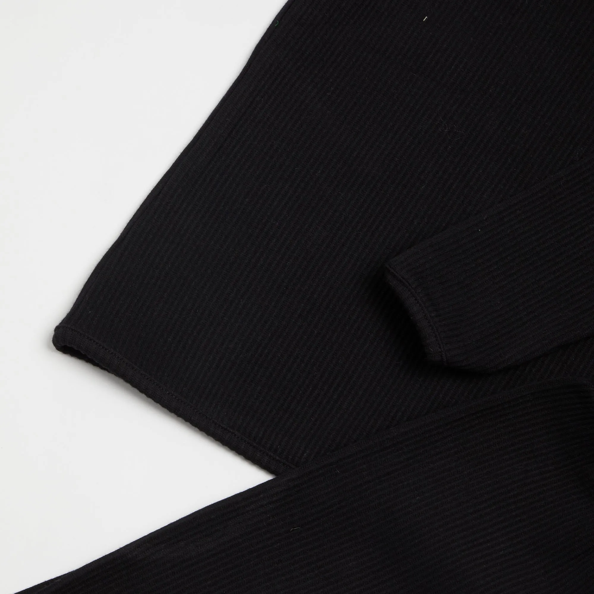 Embroidered Ribbed Black Lounge Set