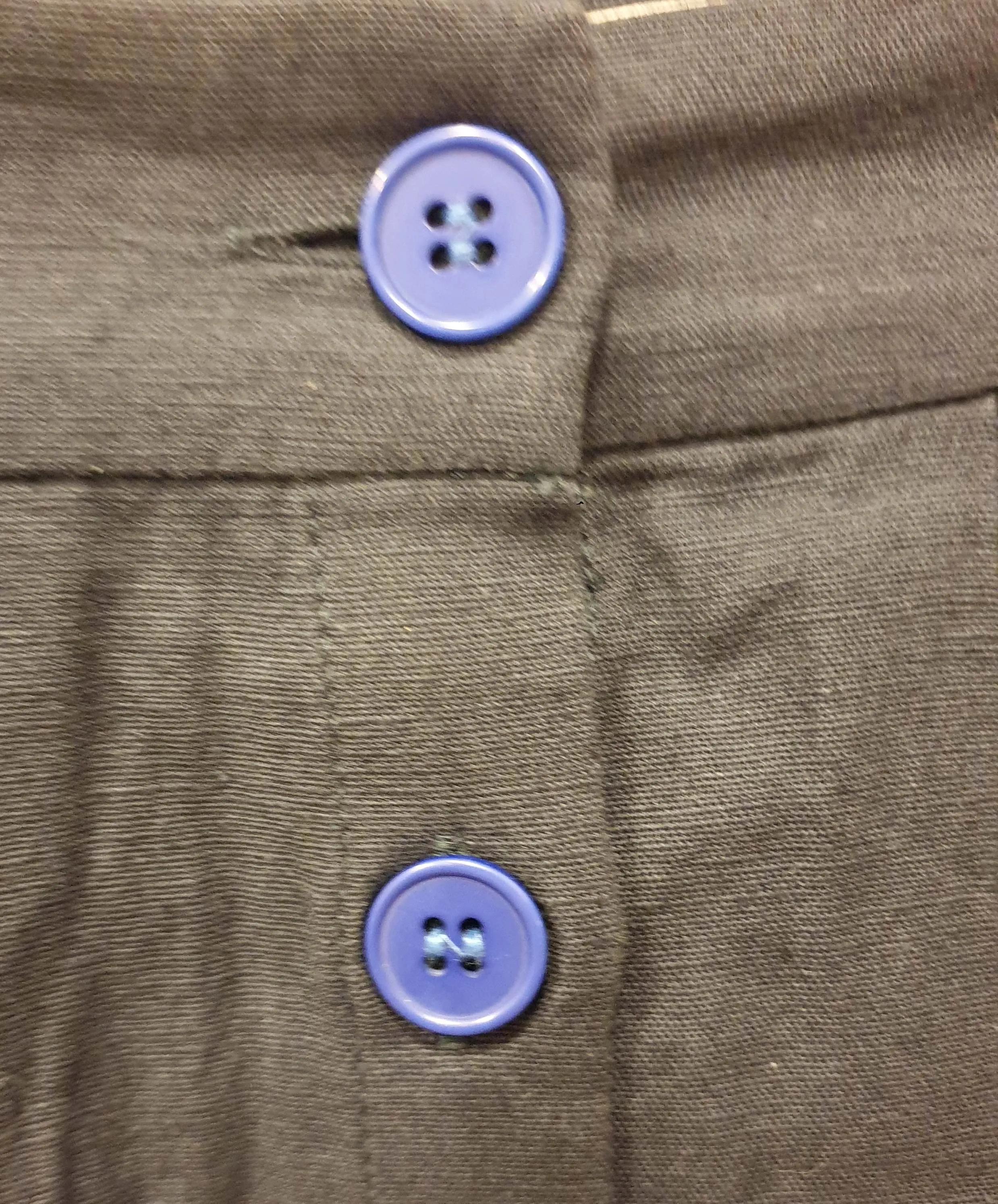 Emily and Fin navy cotton-linen mix skirt with blue buttons size XXS (best fits 6-8)