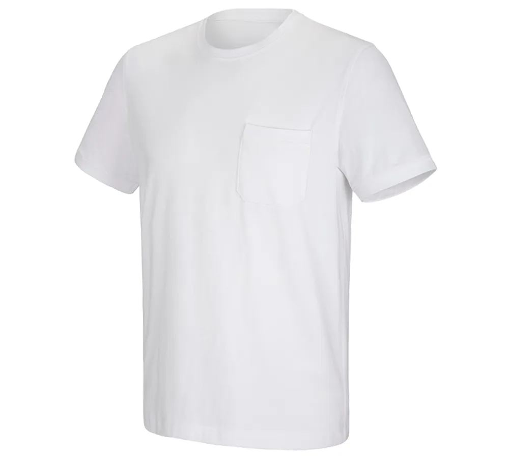 e.s. kratka majica cotton stretch z žepom