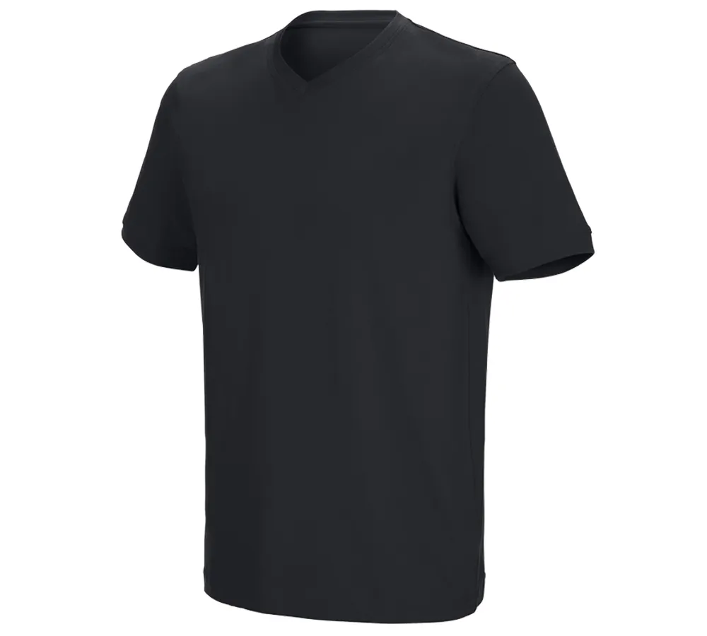 e.s. kratka majica cotton stretch z V-izrezom