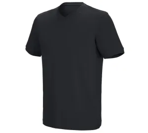 e.s. kratka majica cotton stretch z V-izrezom