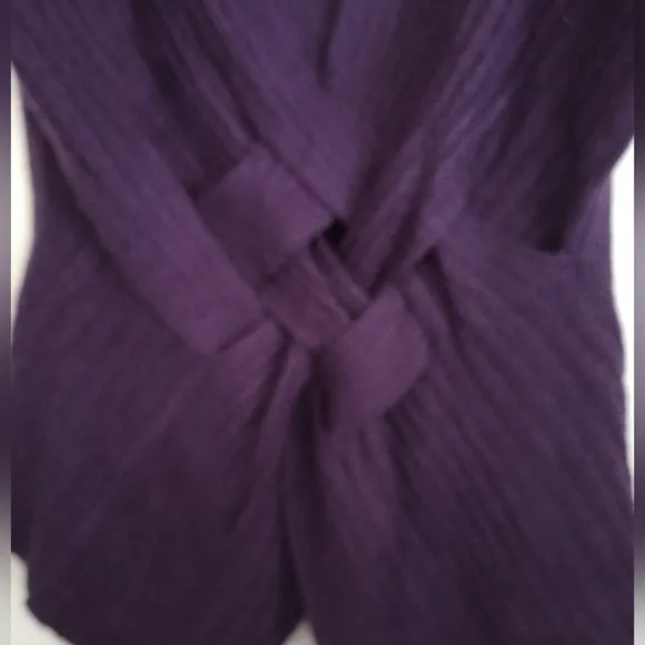 Escio Anthropologie plum purple tunic style cross cross detail knit top size XL