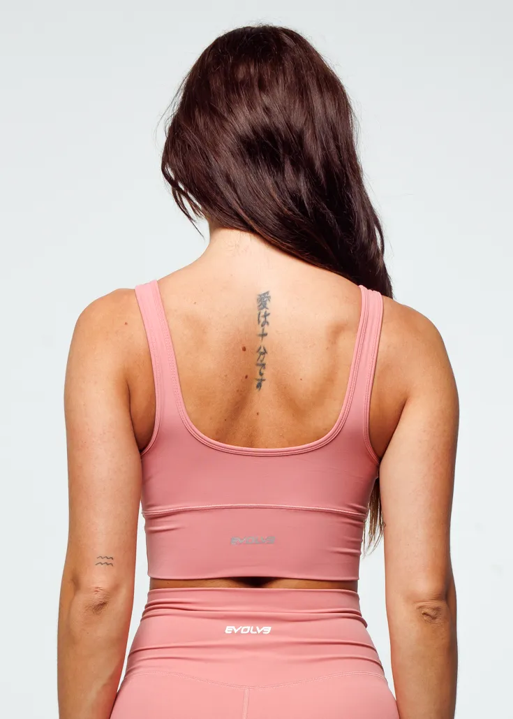 Essence Sports Bra - Coral Pink