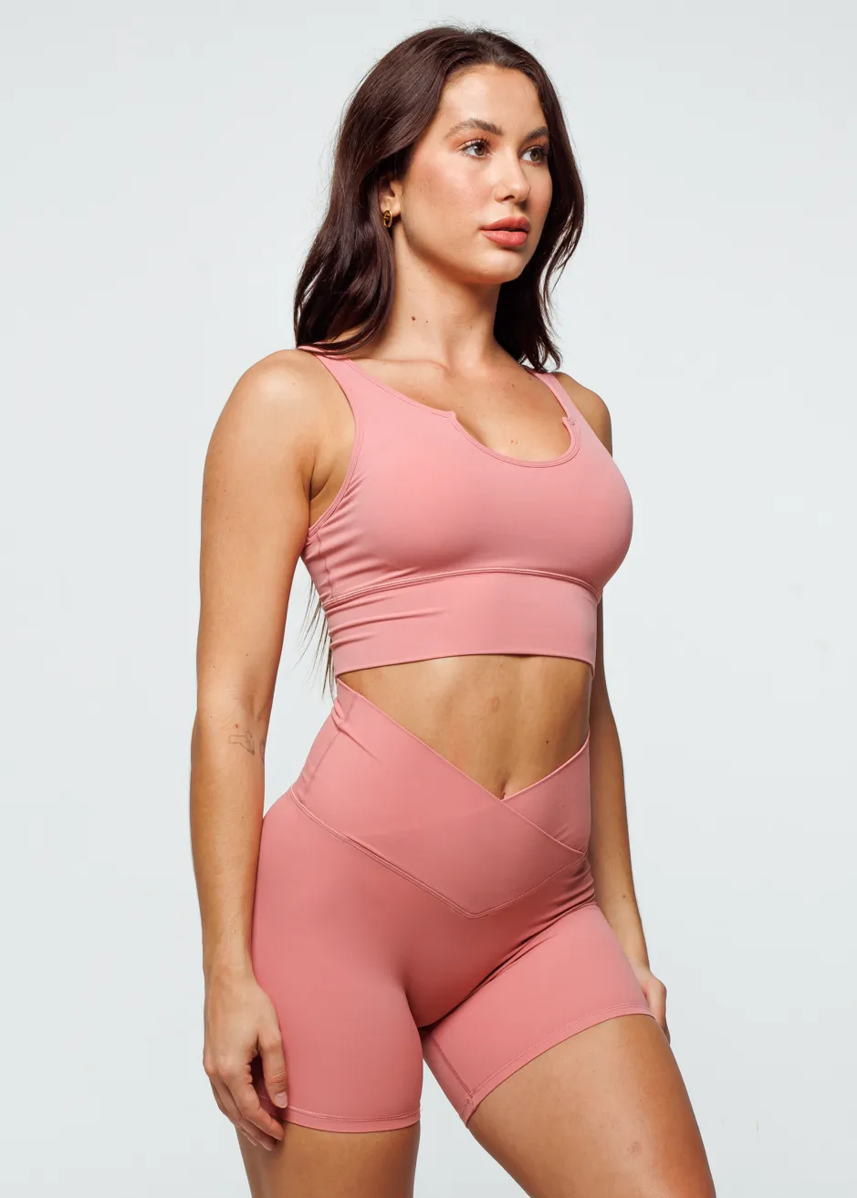 Essence Sports Bra - Coral Pink