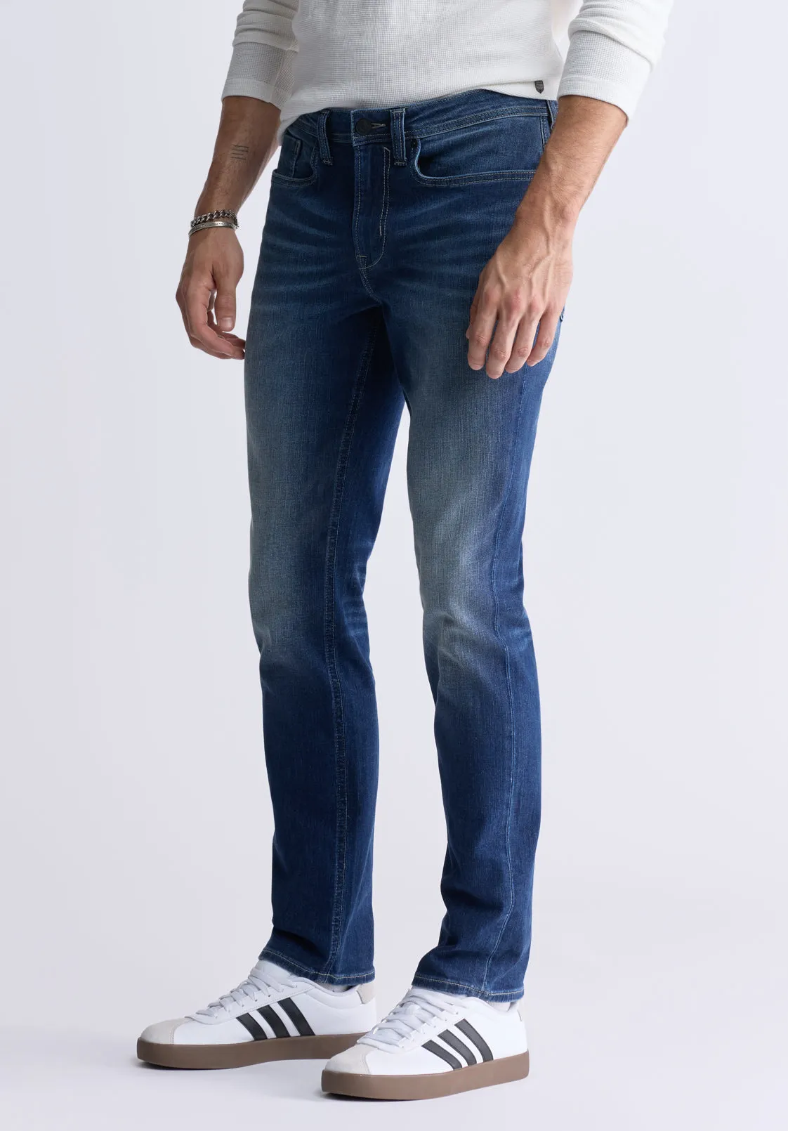 Evan-X Denim Men’s Slim Straight Leg Jeans, Classic Blue