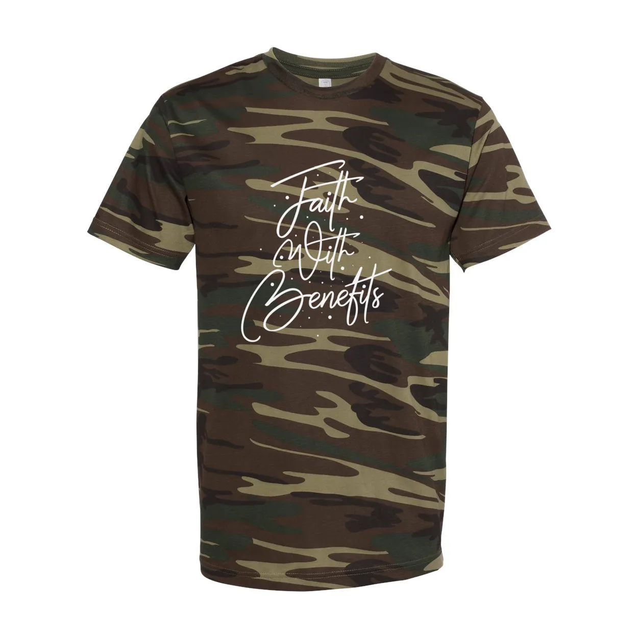Faith With Benefits Inspirationaln Unisex Camo Tee