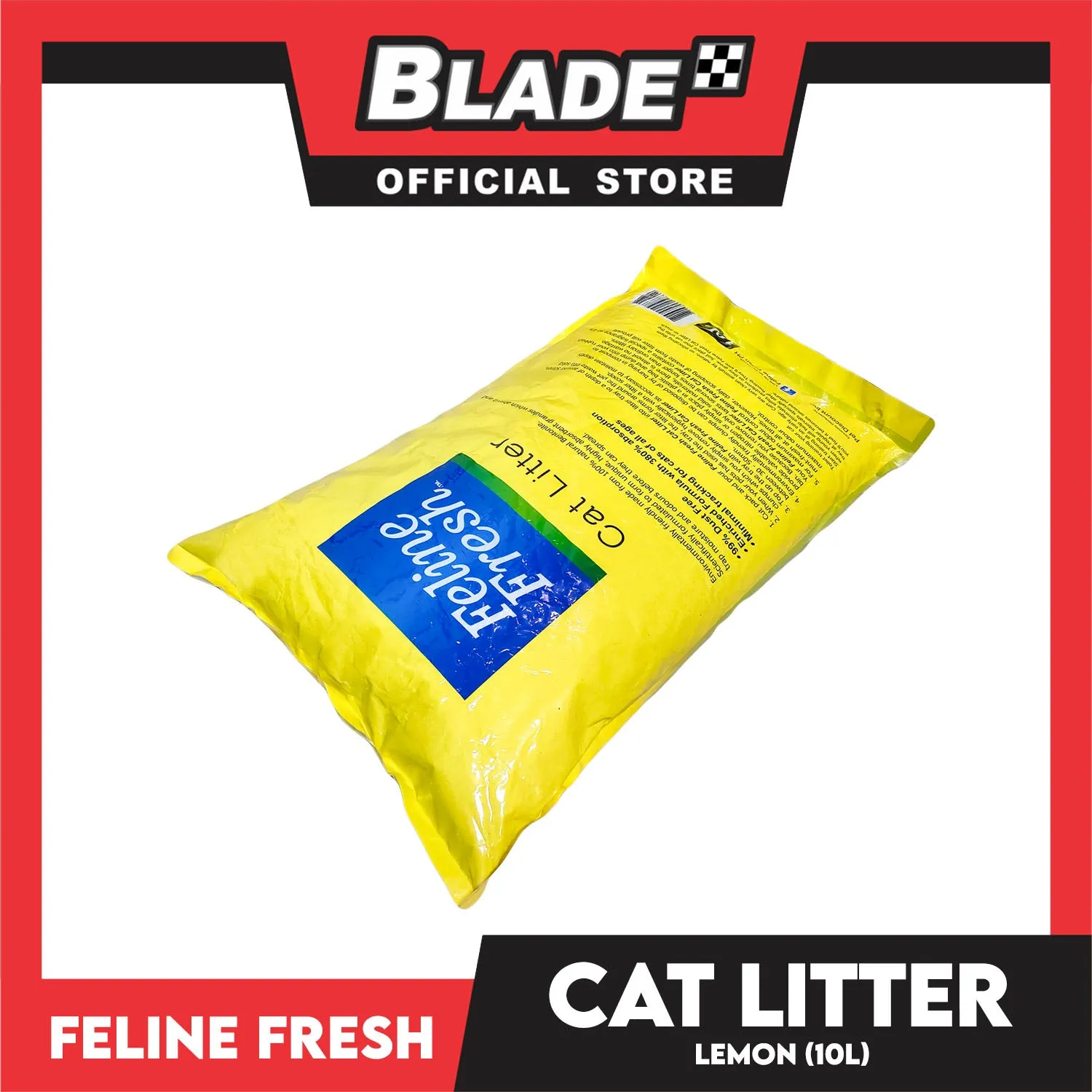 Feline Fresh Cat Litter Sand 10 Liters (Lemon Scent) 99% Dust-Free, High Absorbency, Minimal Tracking For Cats Of All Ages