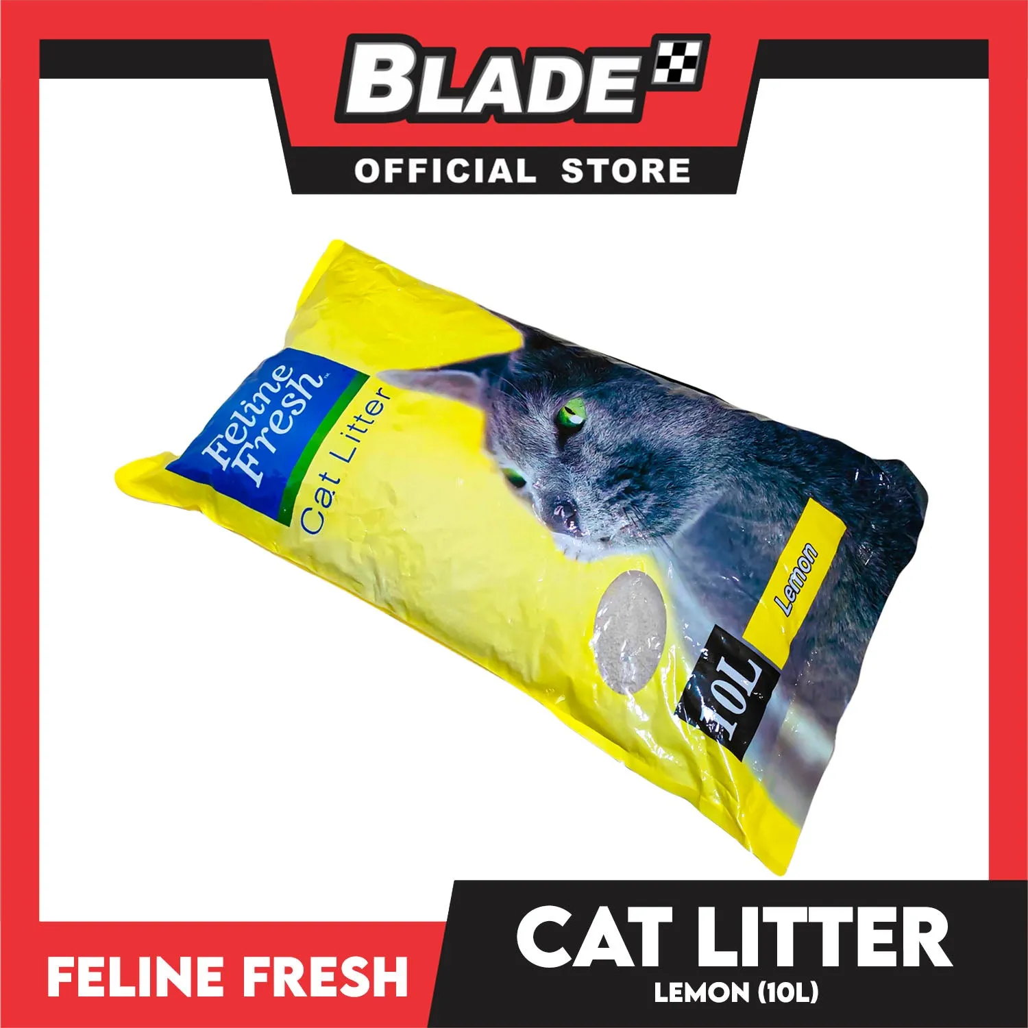 Feline Fresh Cat Litter Sand 10 Liters (Lemon Scent) 99% Dust-Free, High Absorbency, Minimal Tracking For Cats Of All Ages