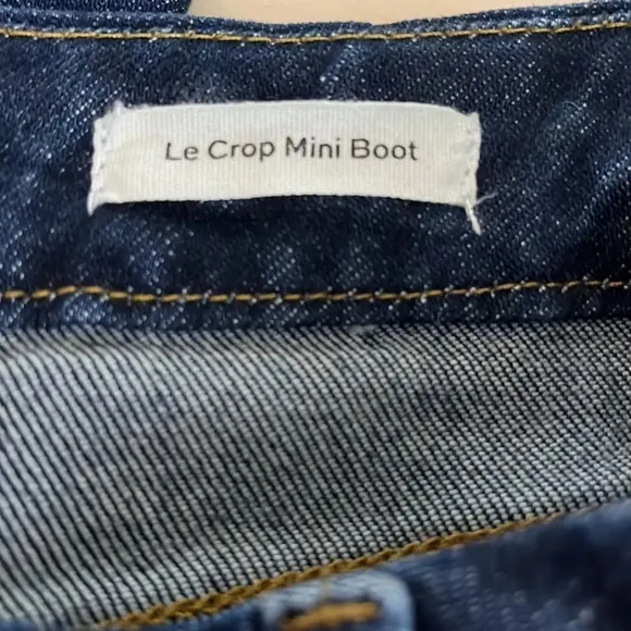 Frame Denim Le Crop Mini Boot Fringed Hem Dark Wash Jeans - Size 26