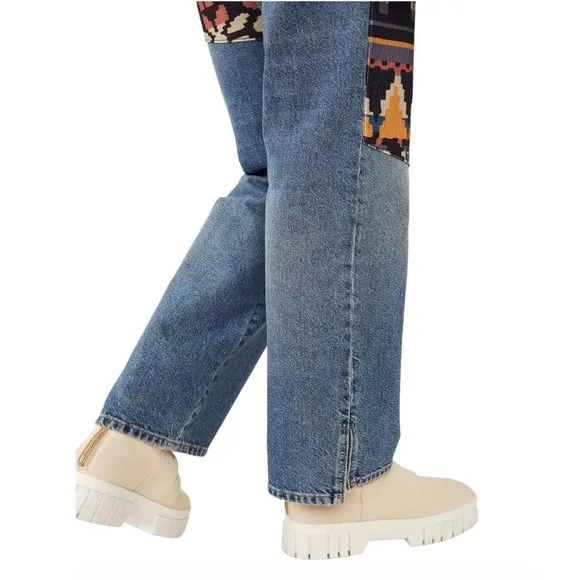 Free People Rocky Mountain Straight Leg Jeans In Alpine Blue Size 27
