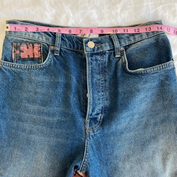 Free People Rocky Mountain Straight Leg Jeans In Alpine Blue Size 27