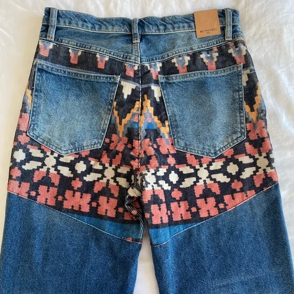 Free People Rocky Mountain Straight Leg Jeans In Alpine Blue Size 27