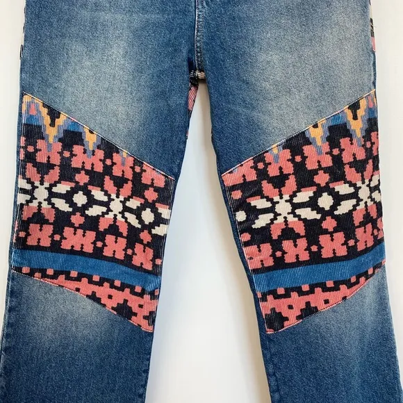 Free People Rocky Mountain Straight Leg Jeans In Alpine Blue Size 27