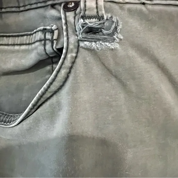 Free People Skinny Moto Style Green Jeans