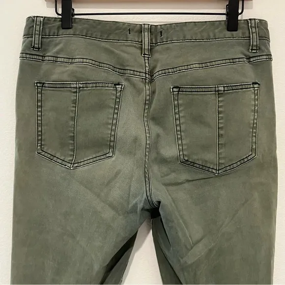 Free People Skinny Moto Style Green Jeans