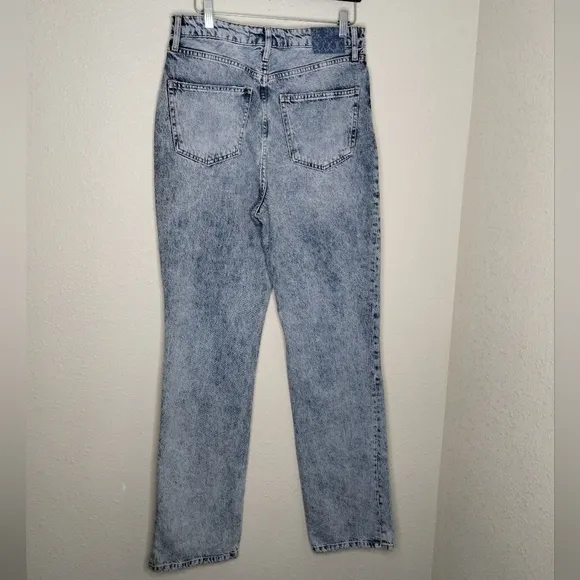 Free People We The Free My Own Lane Straight Leg Jeans Distressed Blue Size 30