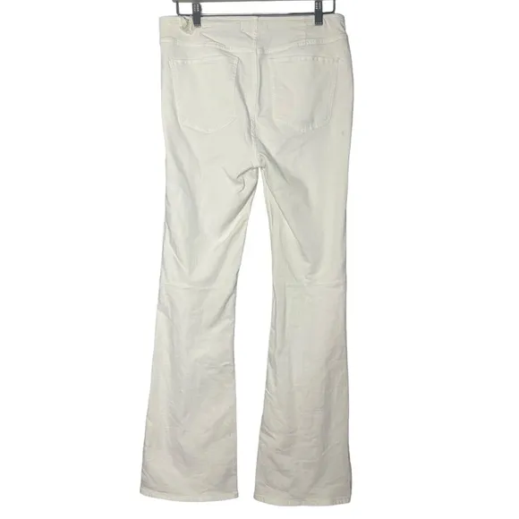 Free People We the Free Pull On White Denim Flares Jenny High Rise Jeans Size 31