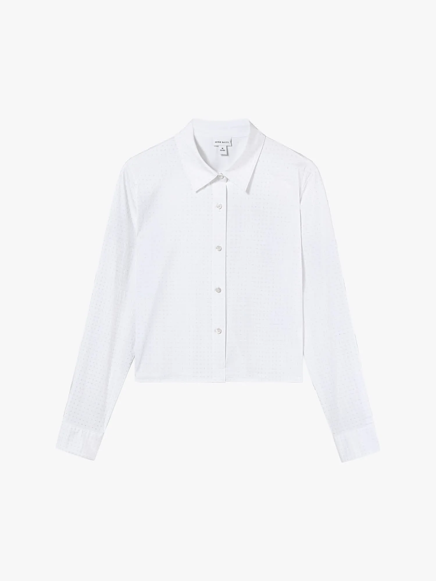 Full-Width Rhinestone Cropped Shirt