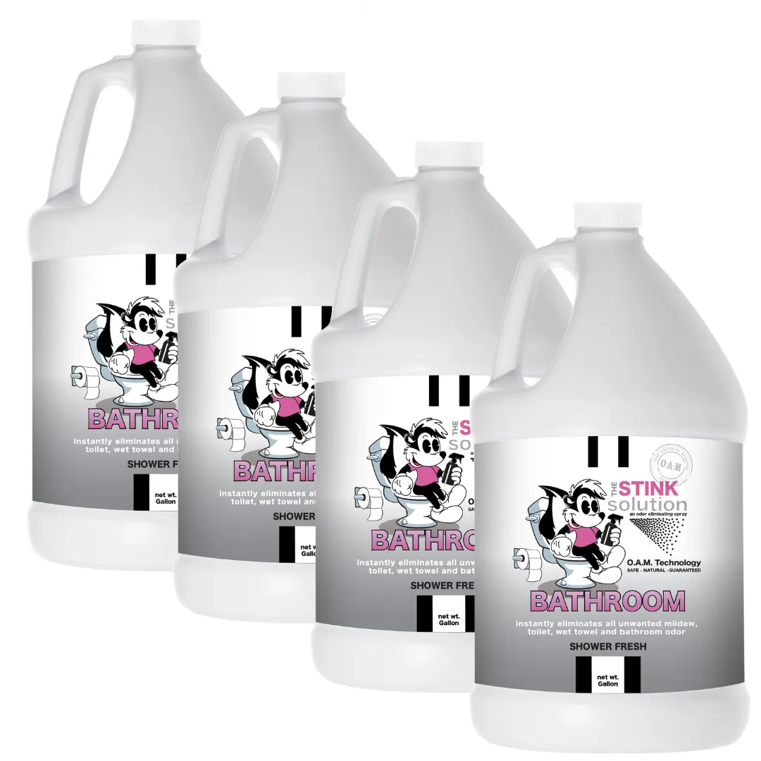 Gallon Refills 4 Pack - Bathroom Odor Eliminating Spray in Shower Fresh Fragrance